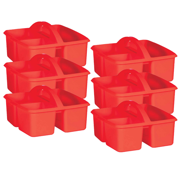 Teacher Created Resources Storage Bin, Plastic, Red, 6 PK TCR20910